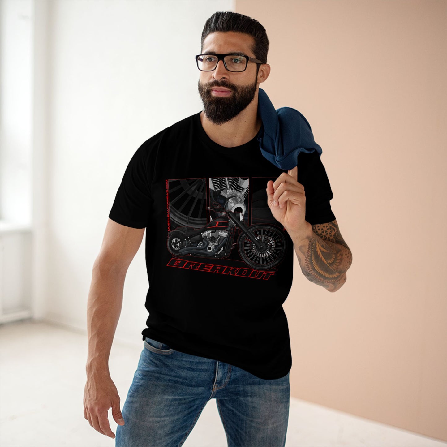 HARLEY DAVIDSON BREAKOUT PREMIUM T SHIRT, AS COLOR,MUSCLE BIKE