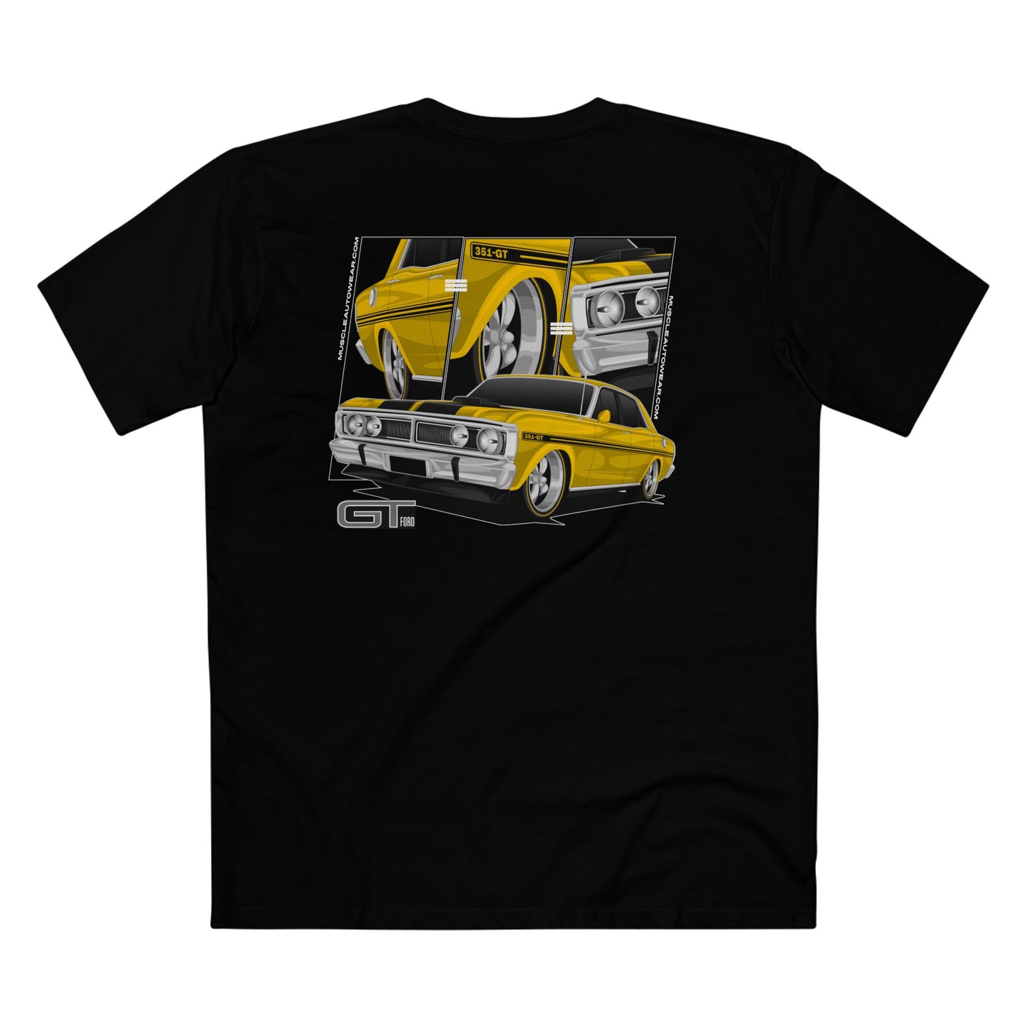 FORD GT XY FALCON,PREMIUM T SHIRT, AS COLOUR, MUSCLE CAR YELLOW