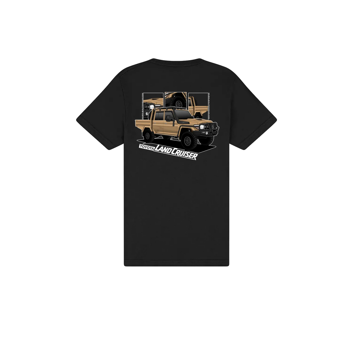 FRONT AND BACK PRINT, TOYOTA LANDCRUISER SINGLE CAB,PREMIUM T SHIRT,AUSSIE 4X4