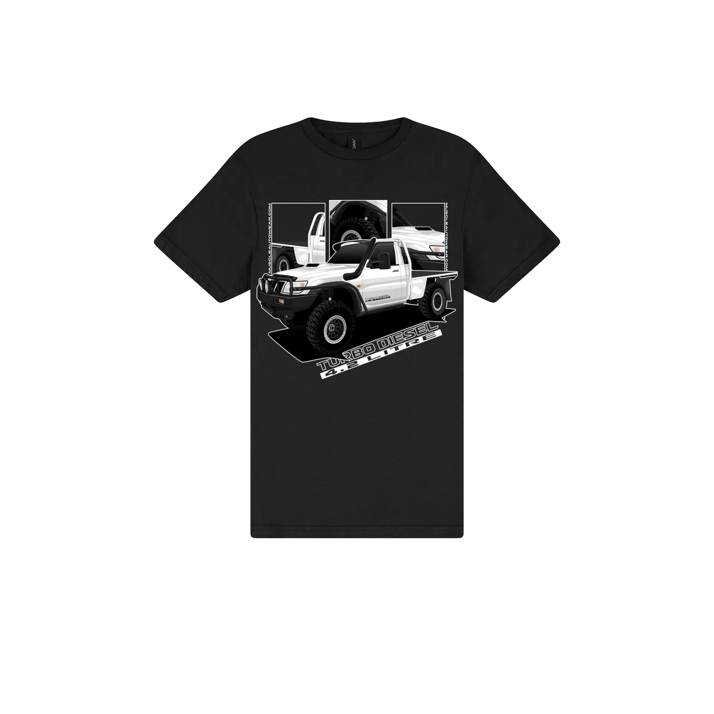 Black front flat lay