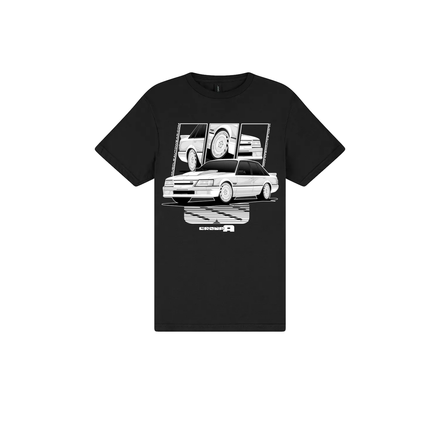 Black front flat lay