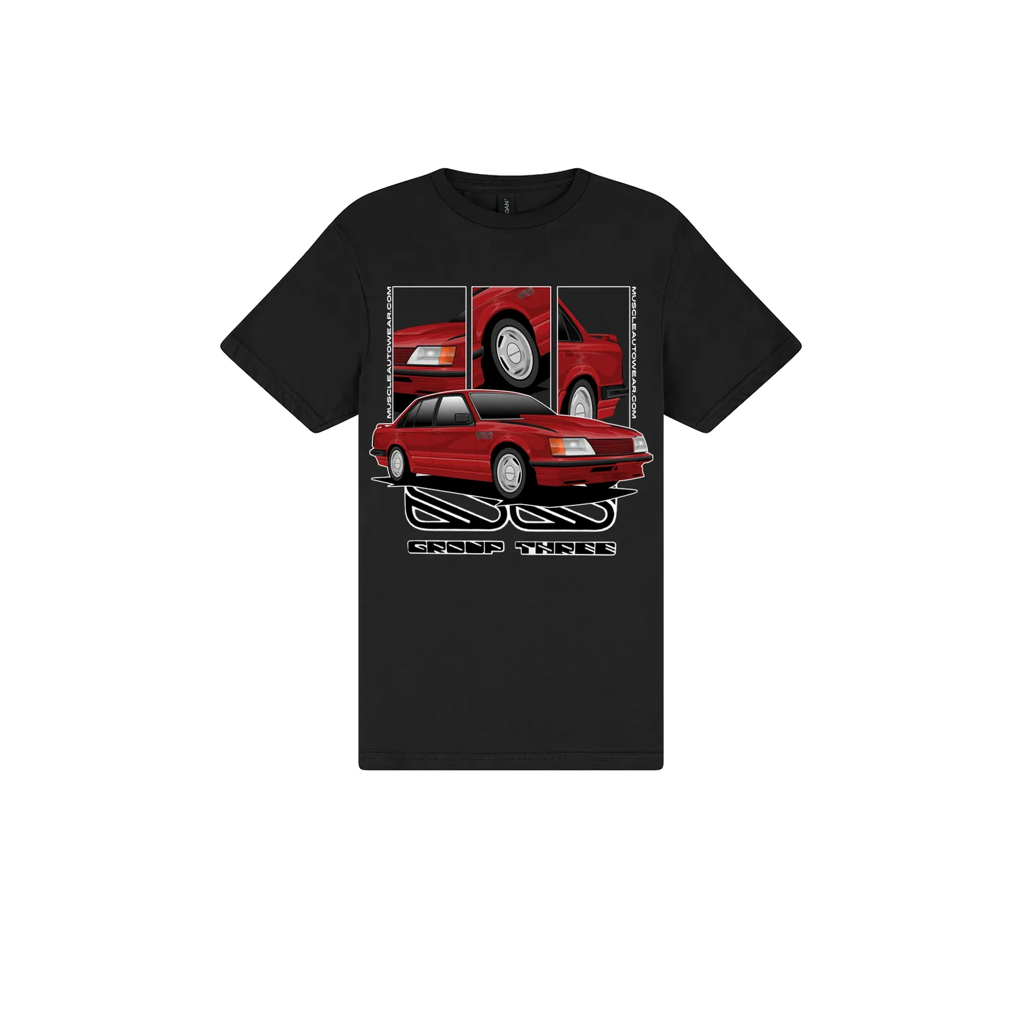 Black front flat lay