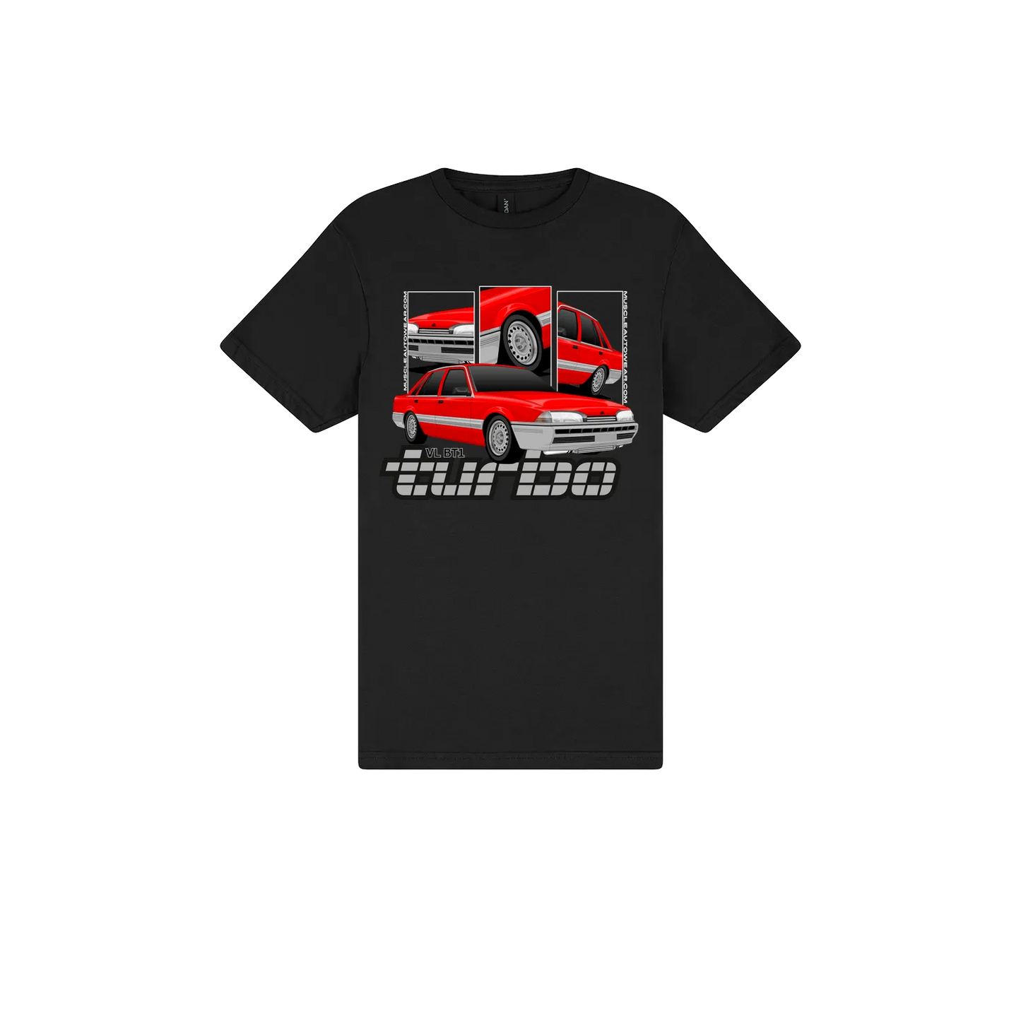 Black front flat lay