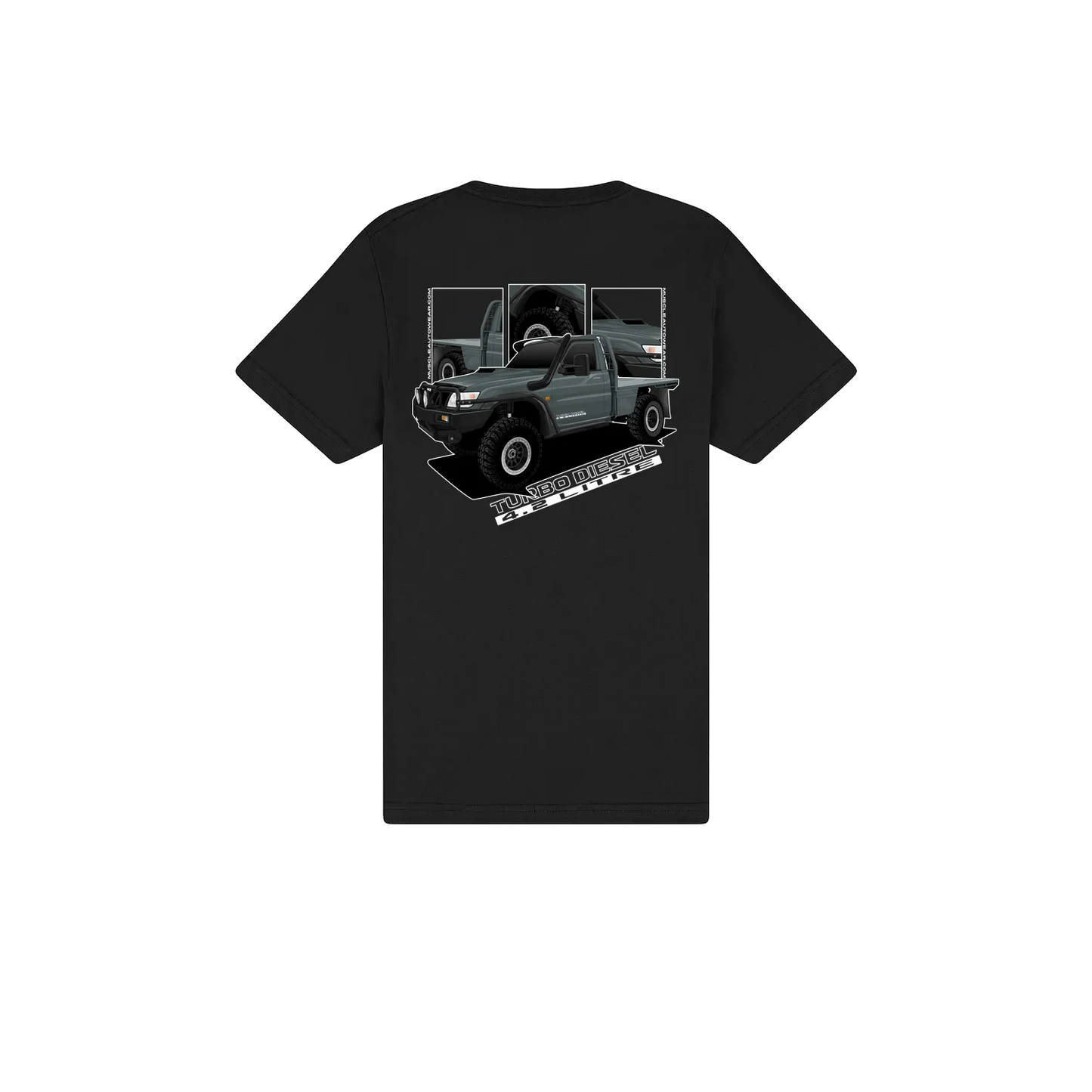 FRONT AND BACK PRINT, GU NISSAN PATROL SINGLE CAB,PREMIUM T SHIRT,AUSSIE 4X4