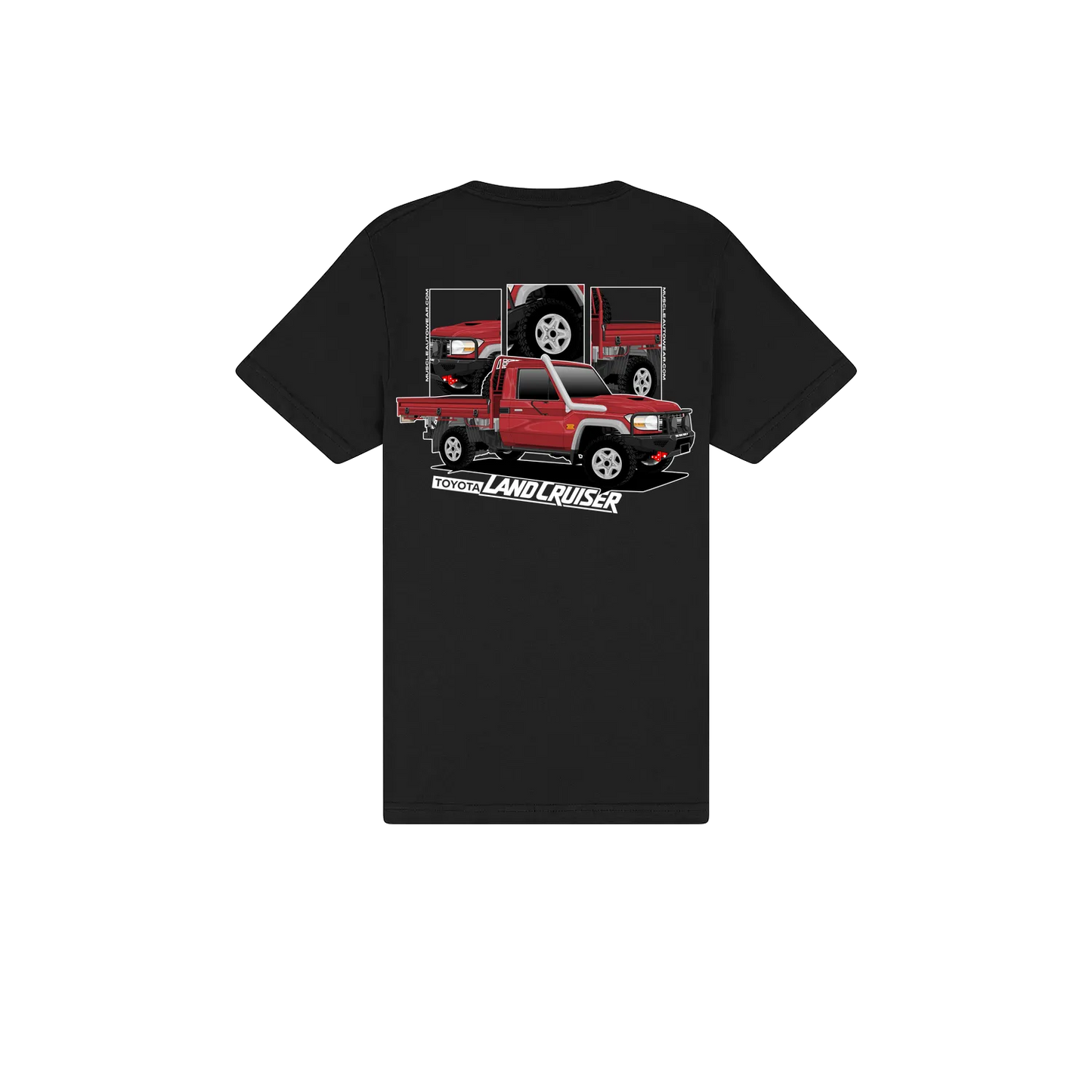 FRONT AND BACK PRINT, TOYOTA LANDCRUISER DUAL CAB,PREMIUM T SHIRT,AUSSIE 4X4