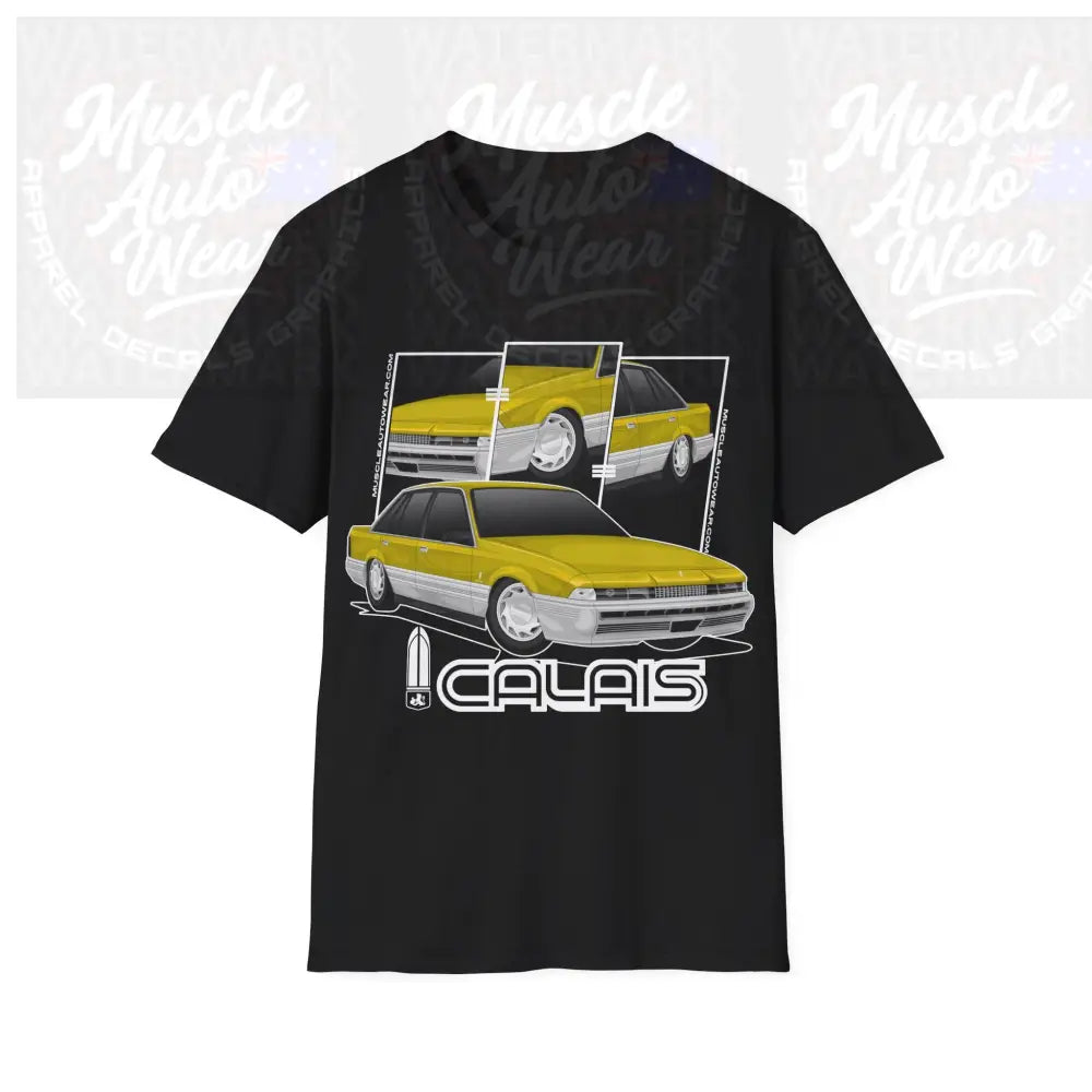 HOLDEN VL CALAIS MUSCLE CAR FRONT PRINT.AUSSIE MUSCLE CAR Black / S T Shirt