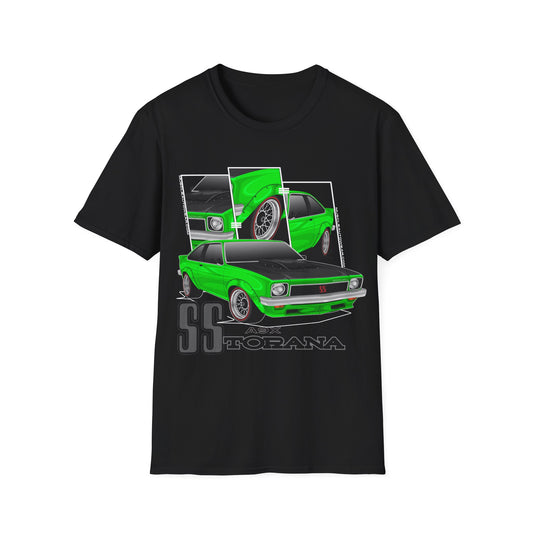HOLDEN A9X SS TORANA T SHIRT, MUSCLE CAR FRONT PRINT.AUSSIE MUSCLE CAR
