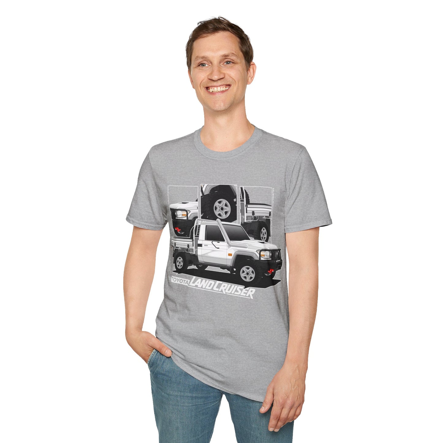 Toyota Land Cruiser Single Cab White Front Print