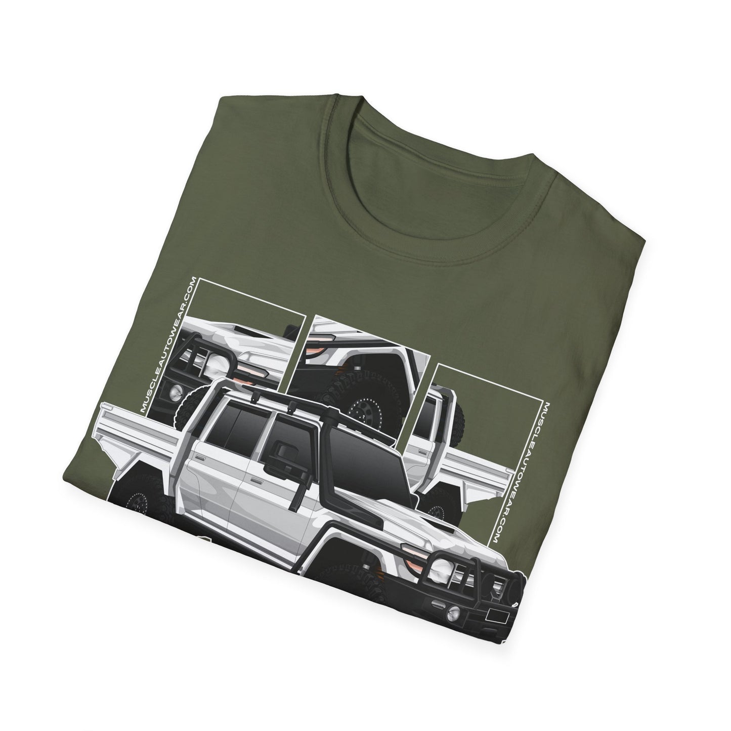 Toyota Land Cruiser Dual Cab Front Print White