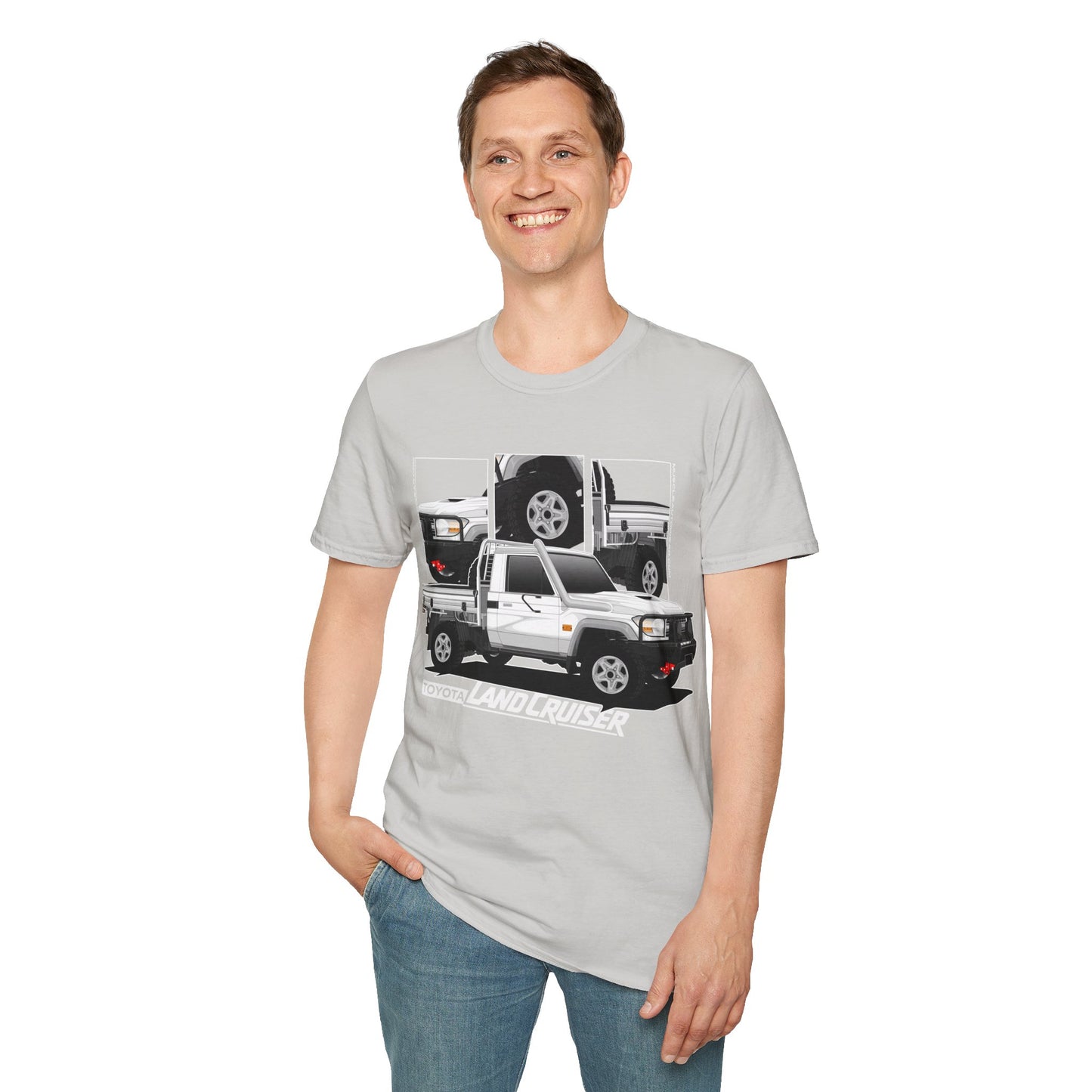 Toyota Land Cruiser Single Cab White Front Print