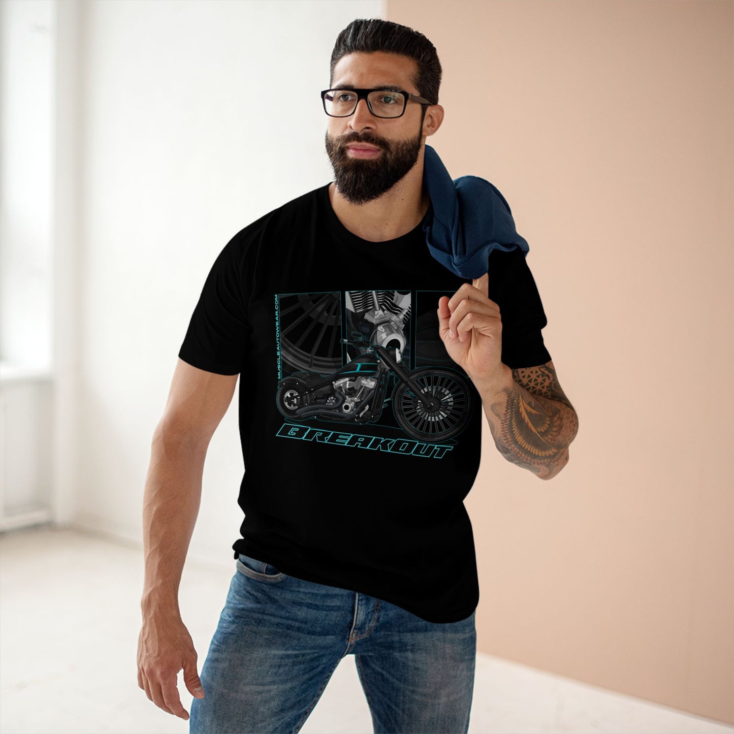 HARLEY DAVIDSON BREAKOUT PREMIUM T SHIRT, AS COLOR,MUSCLE BIKE
