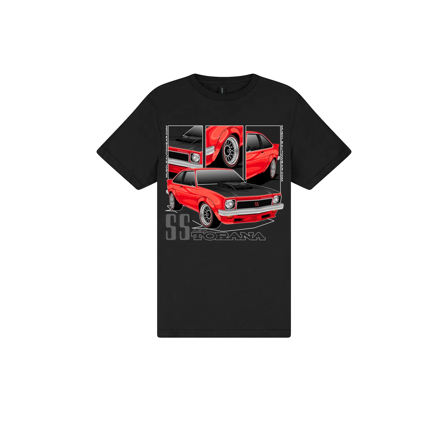 Black front flat lay