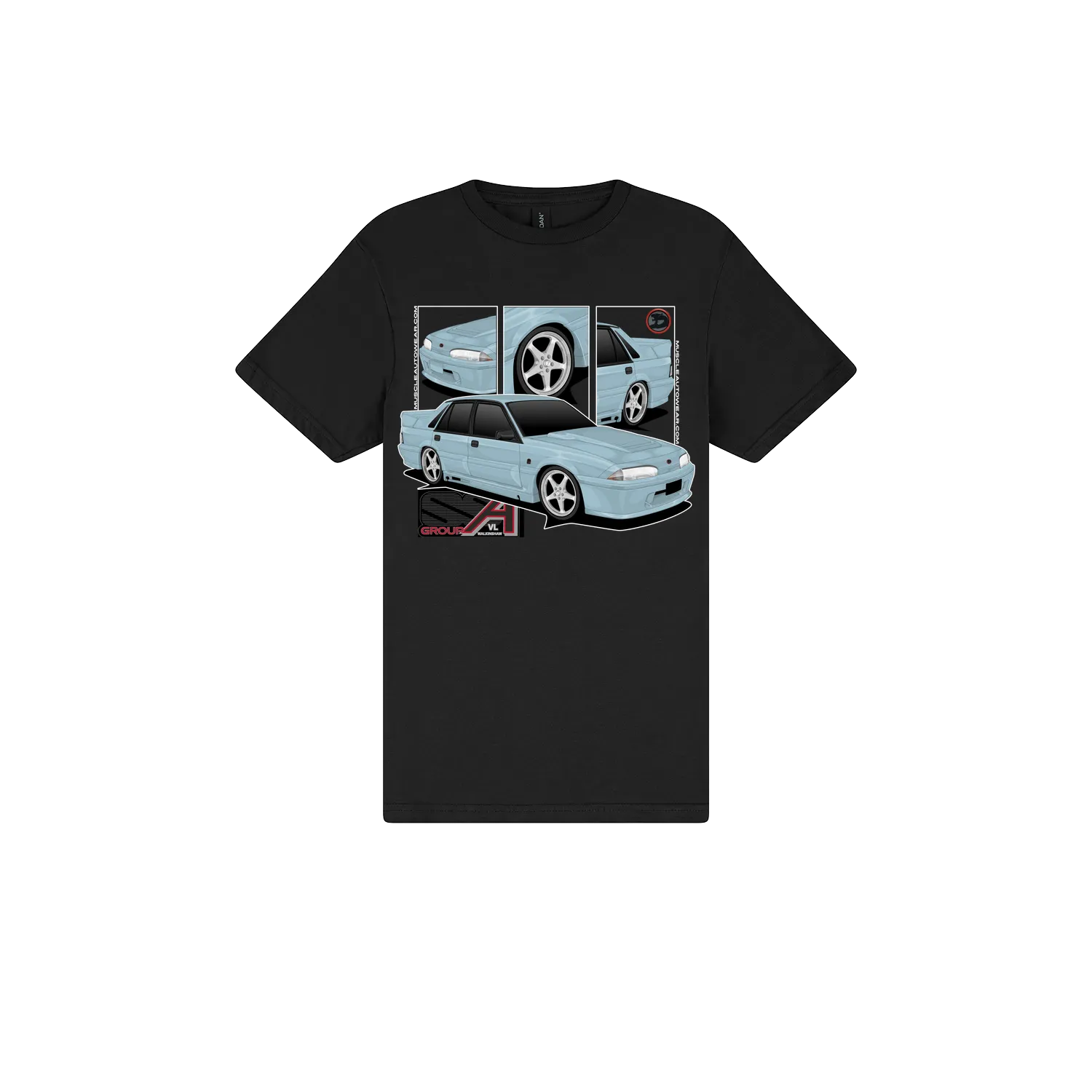 Black front flat lay