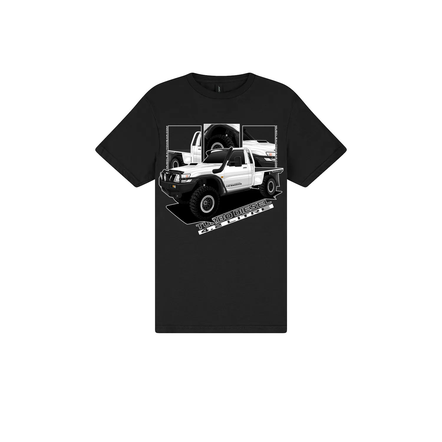 Black front flat lay