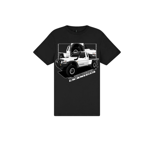 Black front flat lay