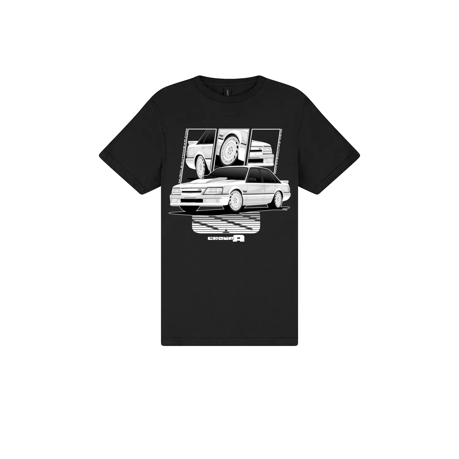 Black front flat lay