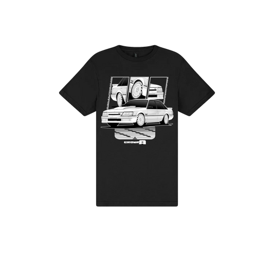 Black front flat lay