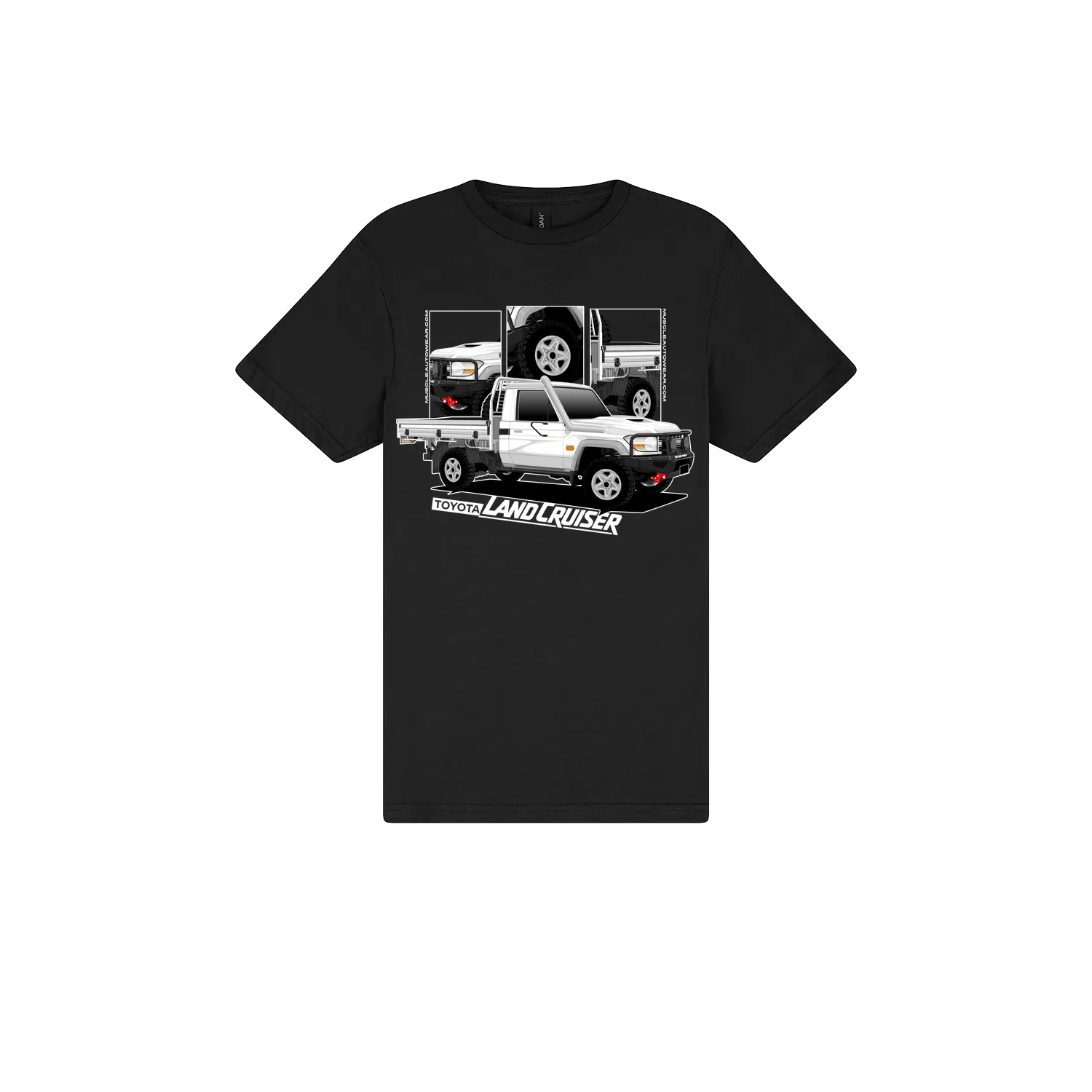 Black front flat lay