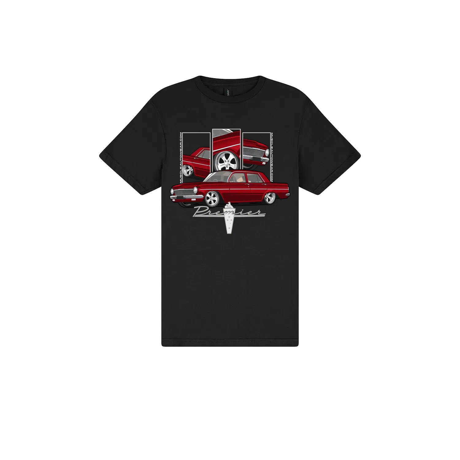 Black front flat lay