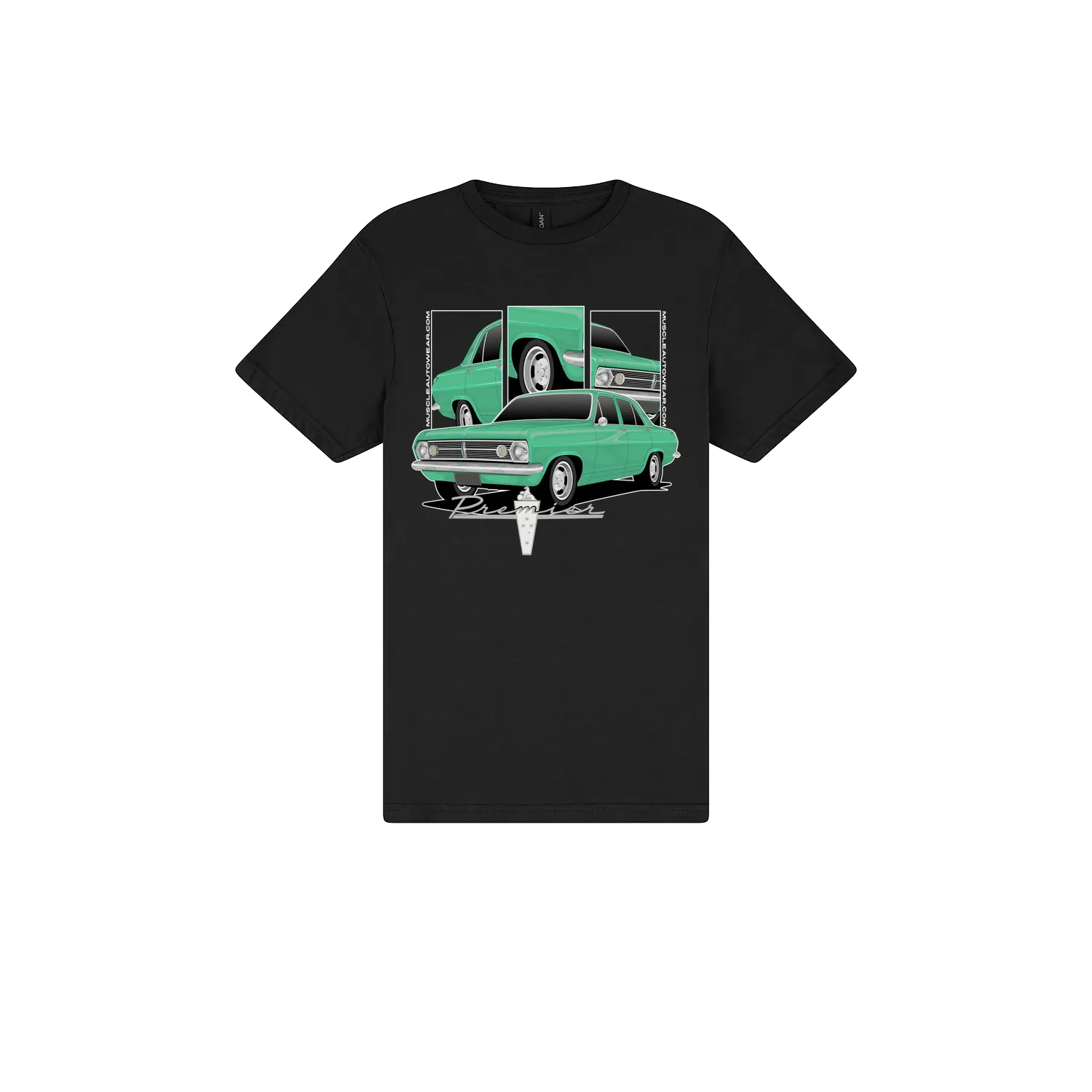 Black front flat lay