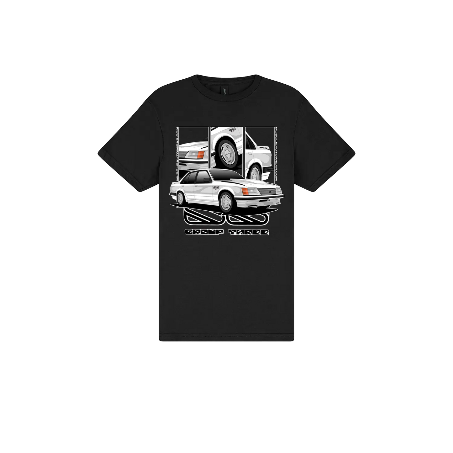 Black front flat lay