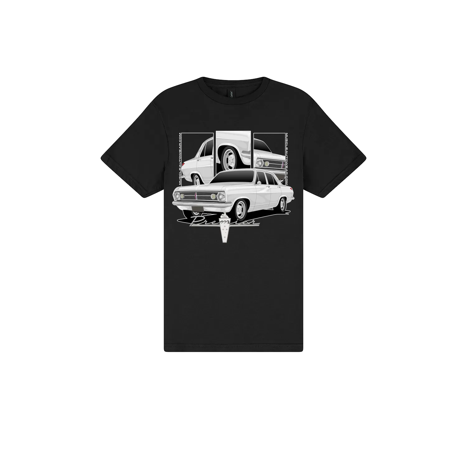 Black front flat lay