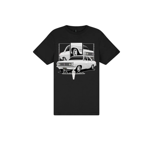 Black front flat lay