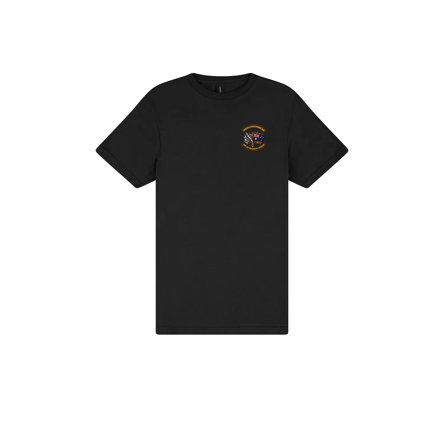 Black front flat lay