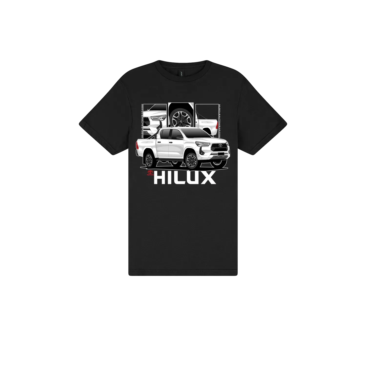 Black front flat lay