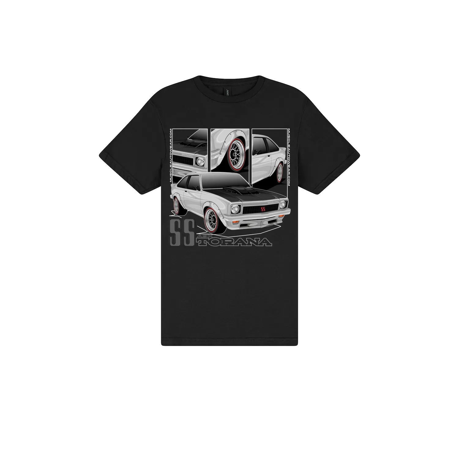 Black front flat lay