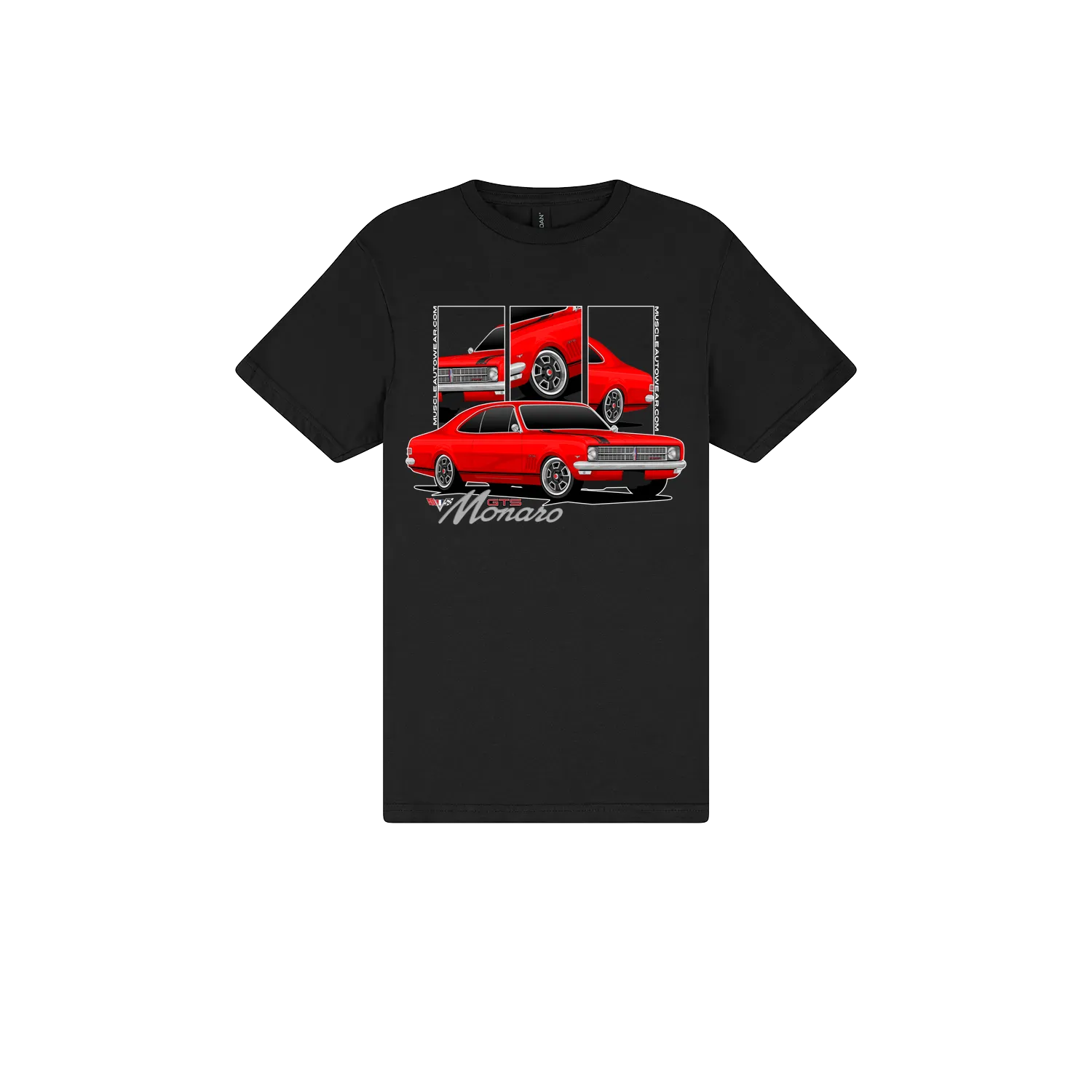 Black front flat lay