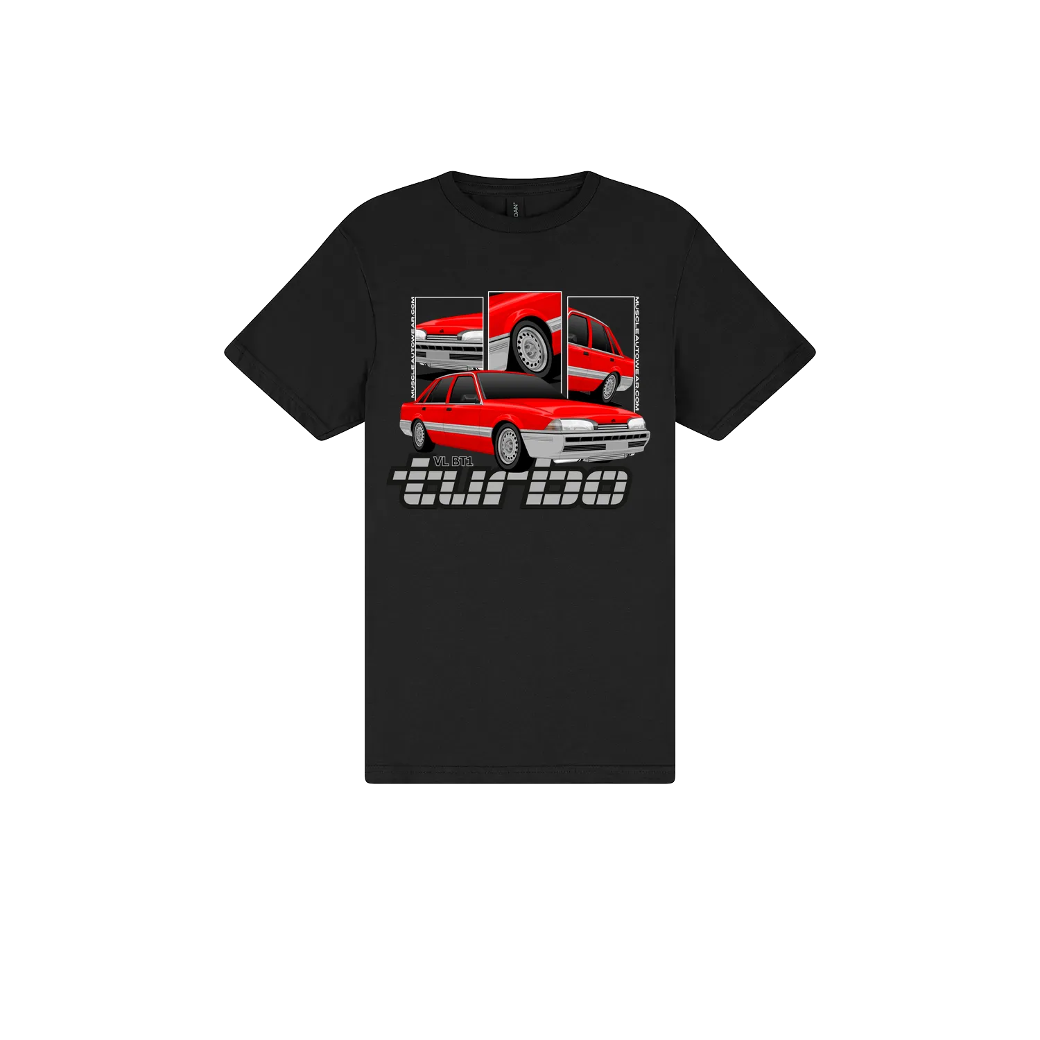 Black front flat lay