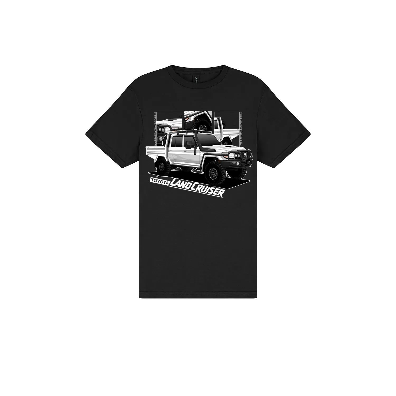 Black front flat lay