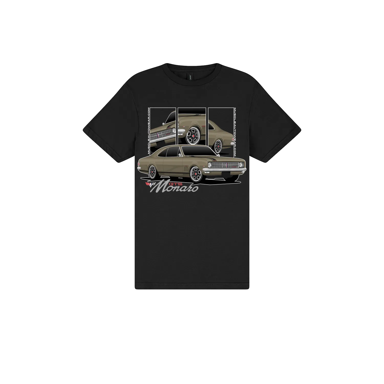 Black front flat lay