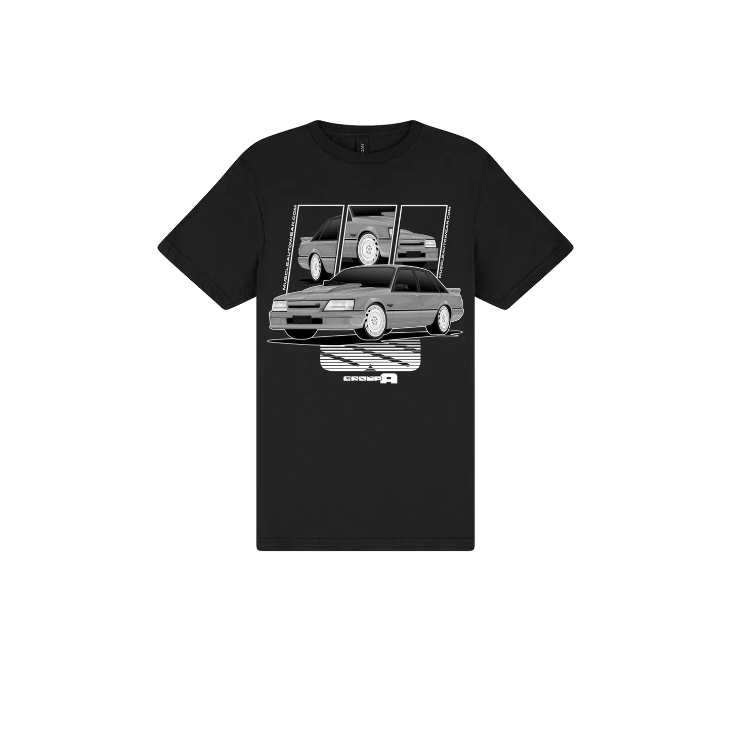 Black front flat lay