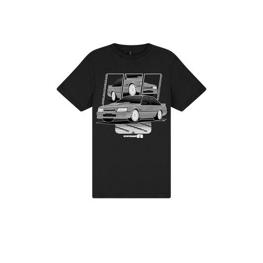 Black front flat lay