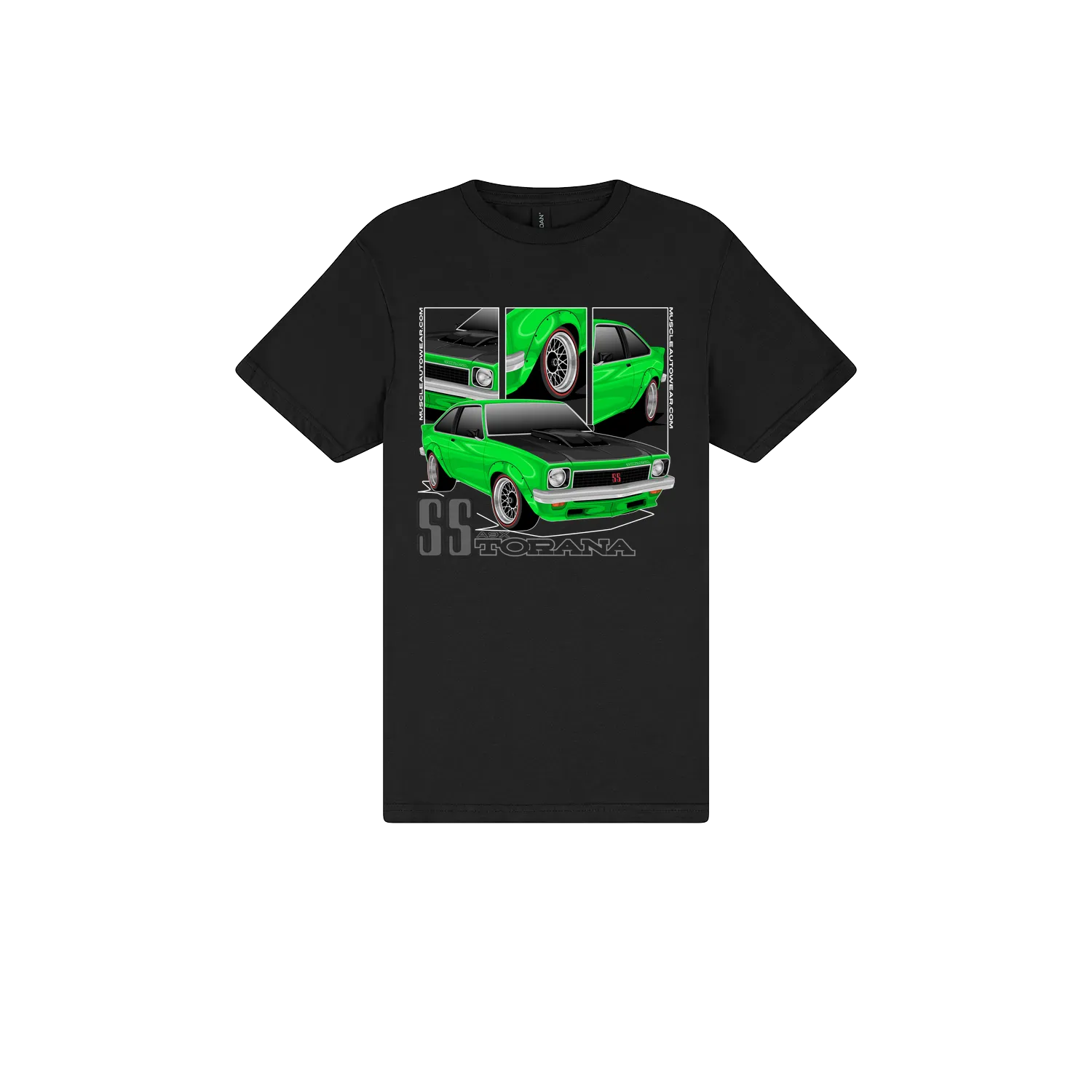 Black front flat lay