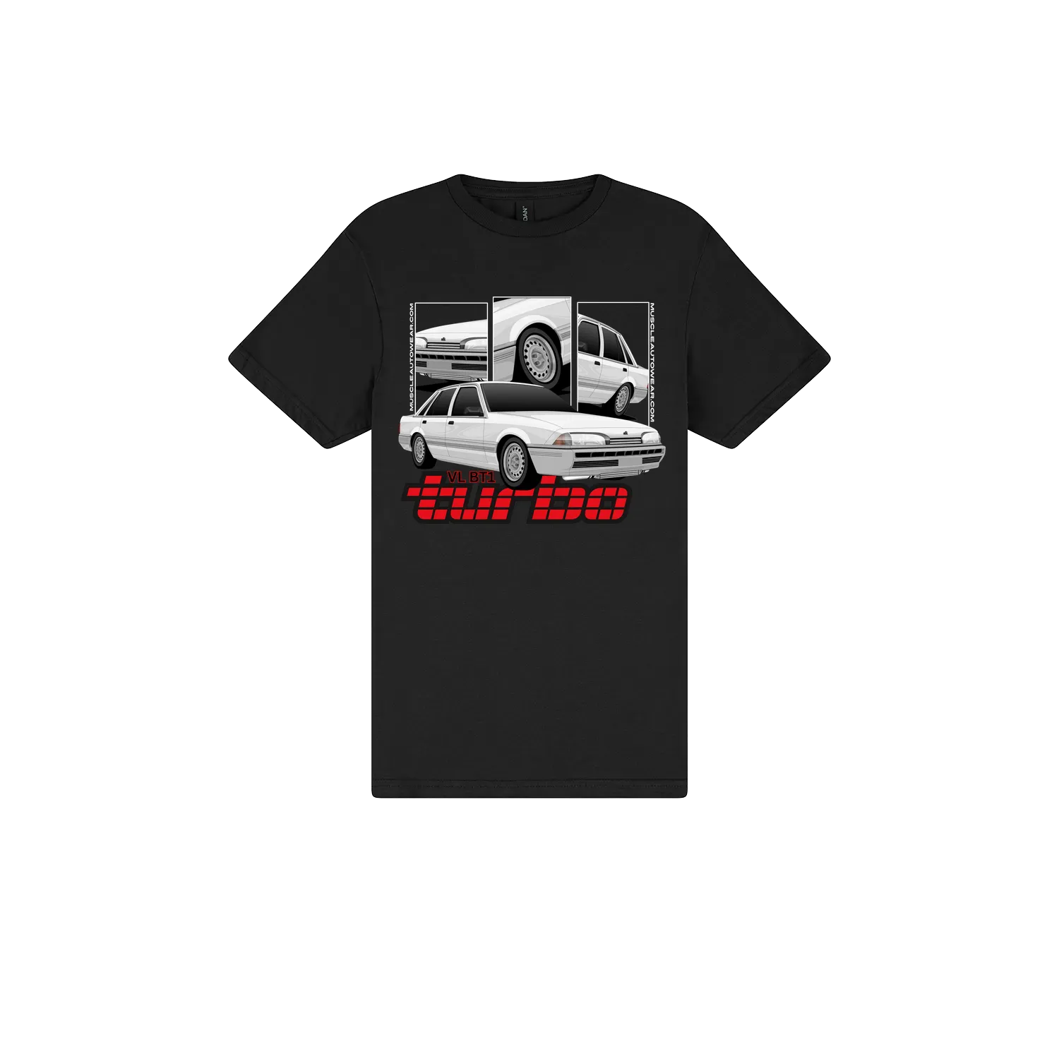 Black front flat lay