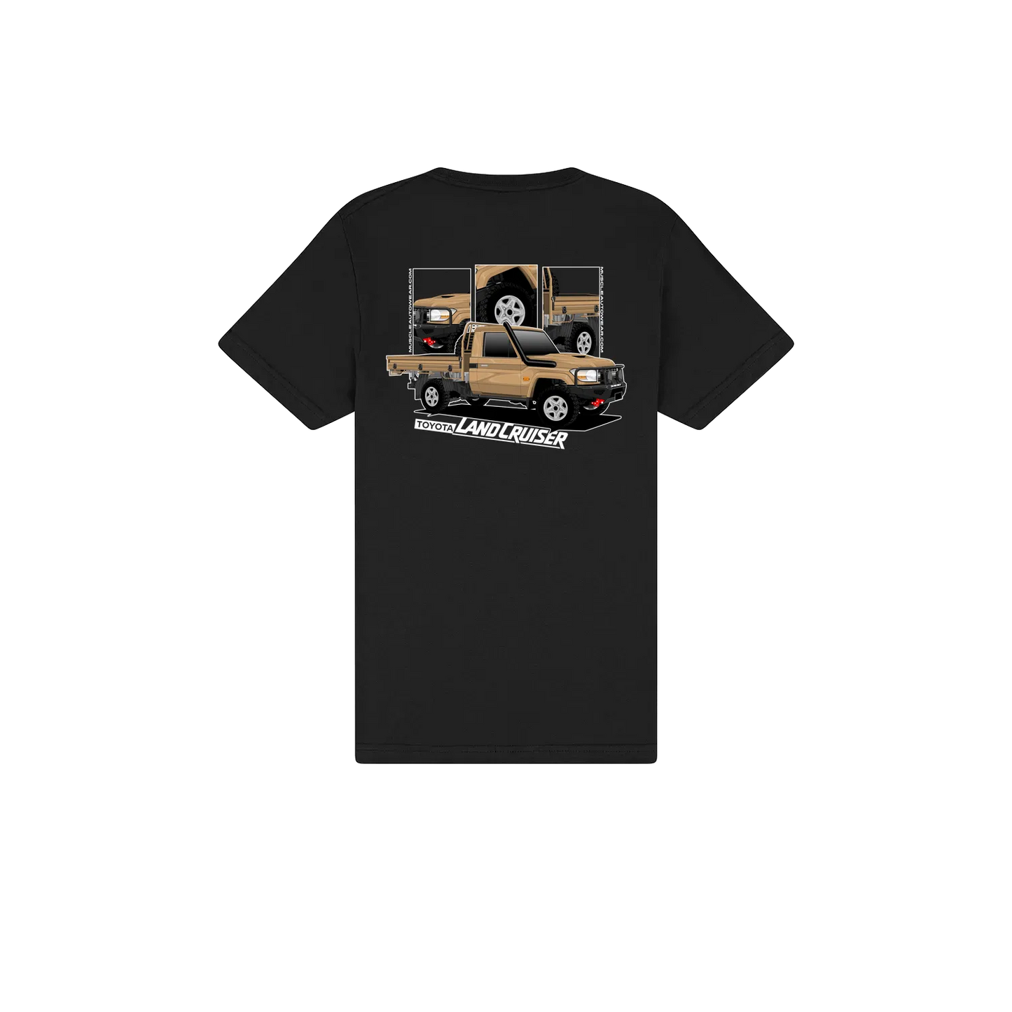 FRONT AND BACK PRINT, TOYOTA LANDCRUISER SINGLE CAB,PREMIUM T SHIRT,AUSSIE 4X4