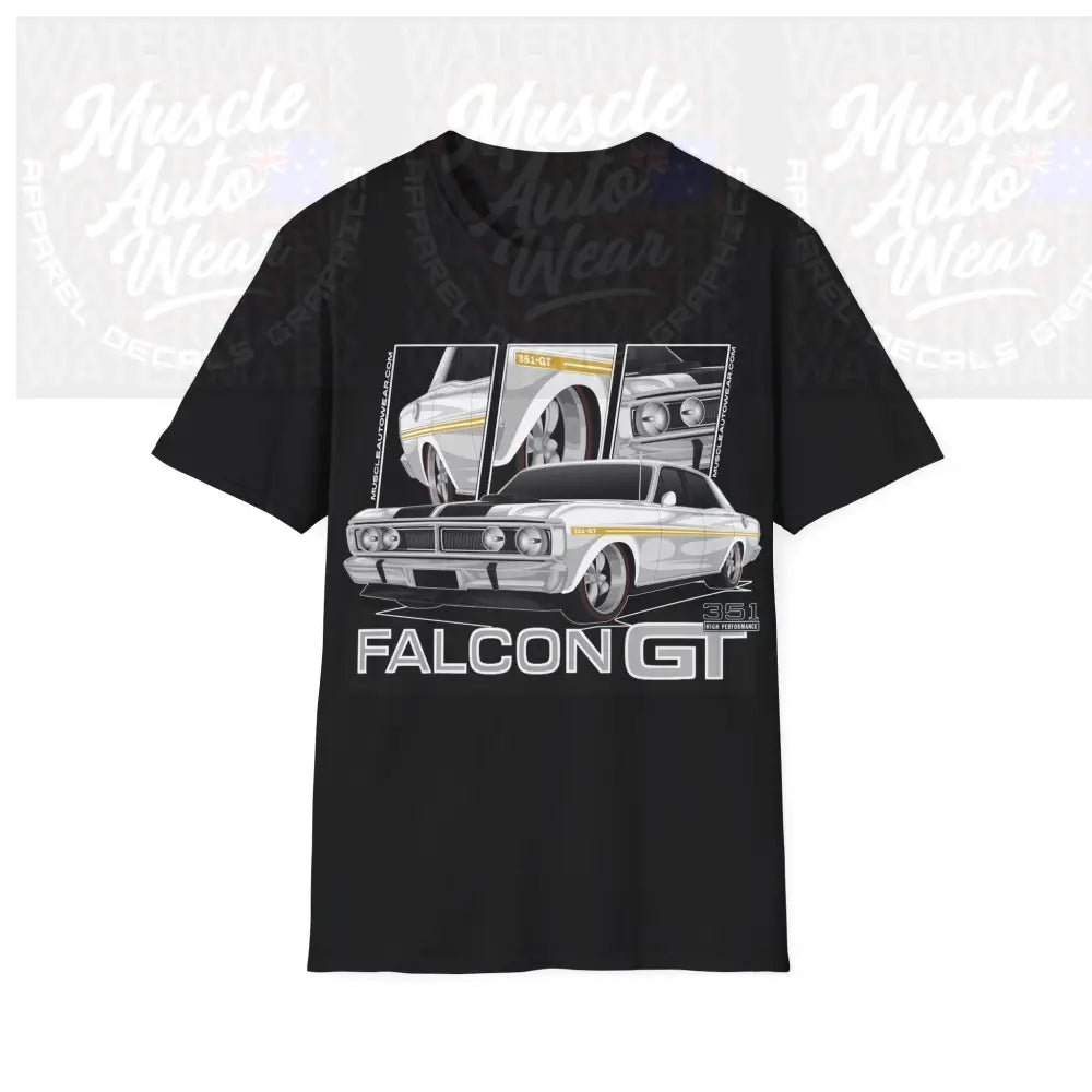 FALCON XY GT MUSCLE CAR FRONT PRINT.AUSSIE MUSCLE CAR T SHIRT Black / S T Shirt