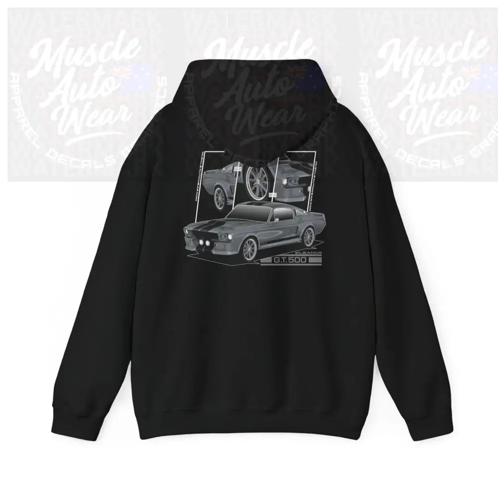 FORD GT500 ELEANOR PREMIUM HOODIE MUSCLE CAR Black / S Hoodie
