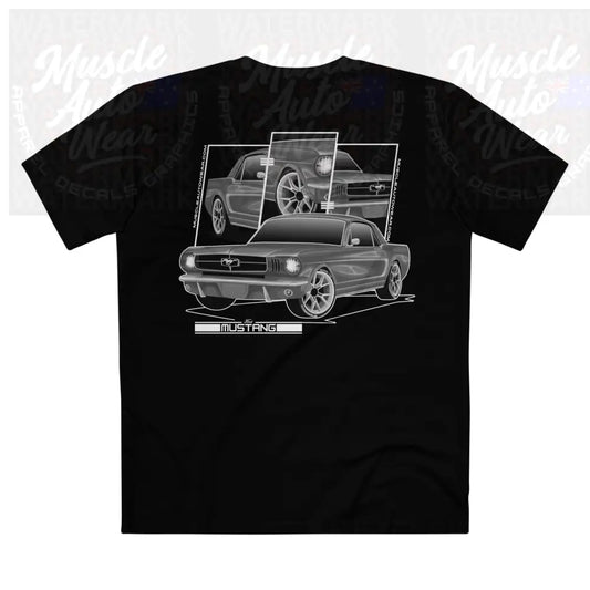 FORD MUSTANG,PREMIUM T SHIRT AS COLOUR MUSCLE CAR GREY Black / XS T Shirt
