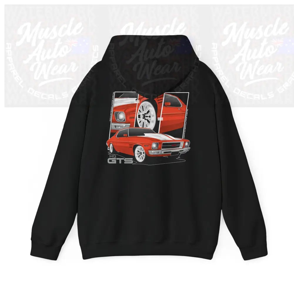 HOLDEN HQ GTS MONARO HOODIE,PREMIUM MUSCLE CAR Black / S Hoodie