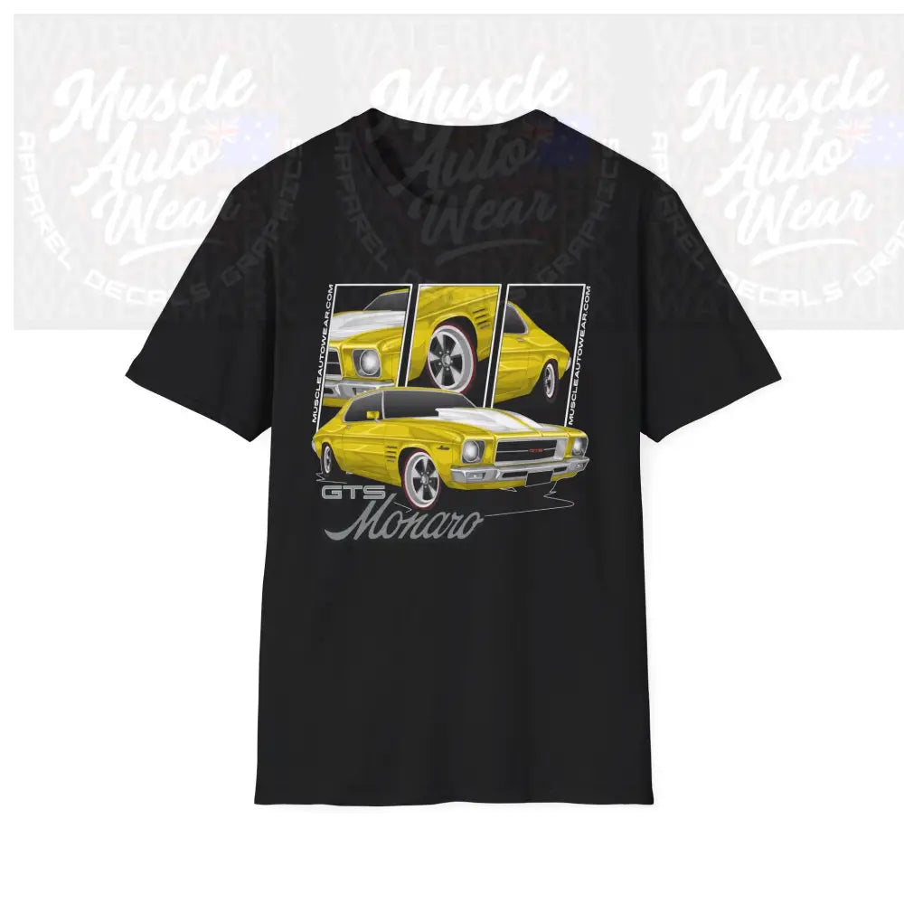HOLDEN HQ GTS MONARO PREMIUM T SHIRT,MUSCLE CAR T SHIRT Black / S T Shirt