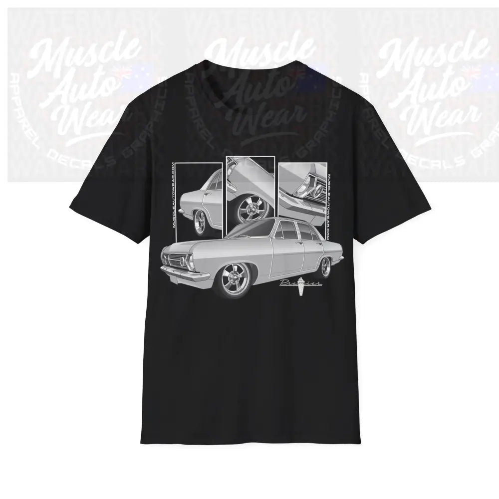 HOLDEN HR MUSCLE CAR FRONT PRINT.AUSSIE MUSCLE CAR Black / S T Shirt