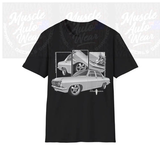 HOLDEN HR MUSCLE CAR FRONT PRINT.AUSSIE MUSCLE CAR Black / S T Shirt