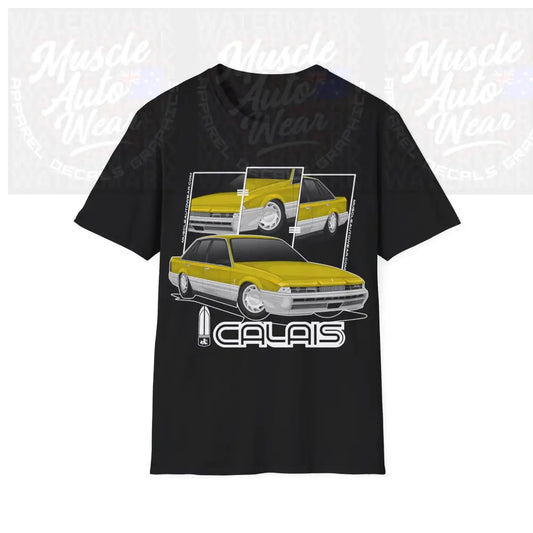 HOLDEN VL CALAIS MUSCLE CAR FRONT PRINT.AUSSIE MUSCLE CAR Black / S T Shirt