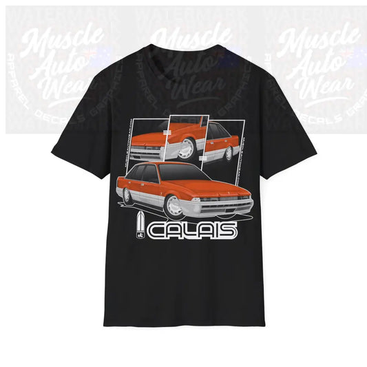 HOLDEN VL CALAIS MUSCLE CAR FRONT PRINT.AUSSIE MUSCLE CAR Black / S T Shirt