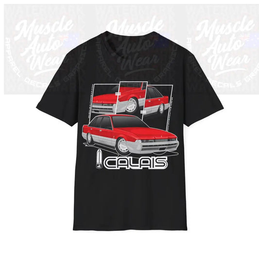 HOLDEN VL CALAIS MUSCLE CAR FRONT PRINT.AUSSIE MUSCLE CAR T SHIRT Black / S T Shirt