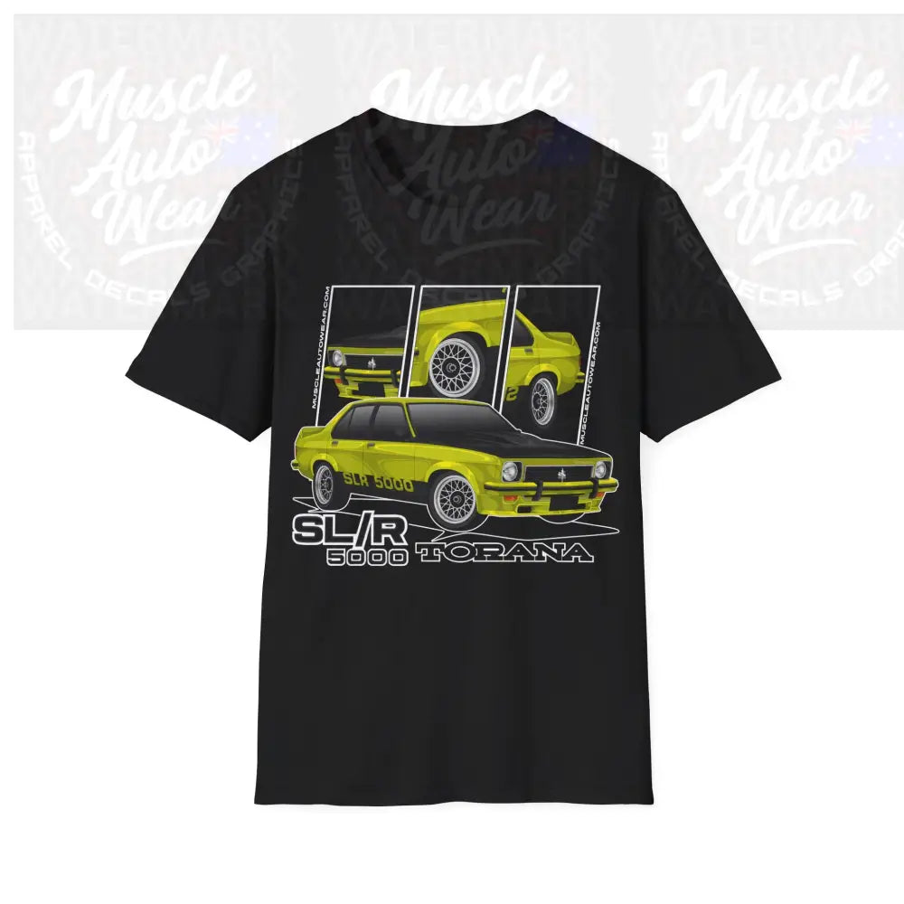 TORANA SLR 5000 MUSCLE CAR FRONT PRINT.AUSSIE MUSCLE CAR T SHIRT Black / S T Shirt